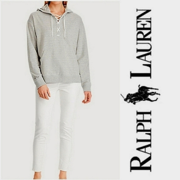 Lauren Ralph Lauren Tops - Ralph Lauren French Terry Lace Up Hoodie